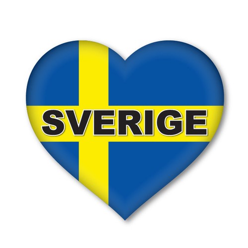 Swedish heart flag car - swedish, flag,