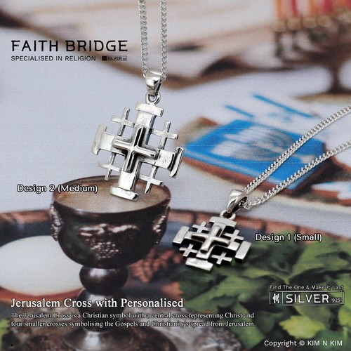 925 silver jerusalem cross - silver,