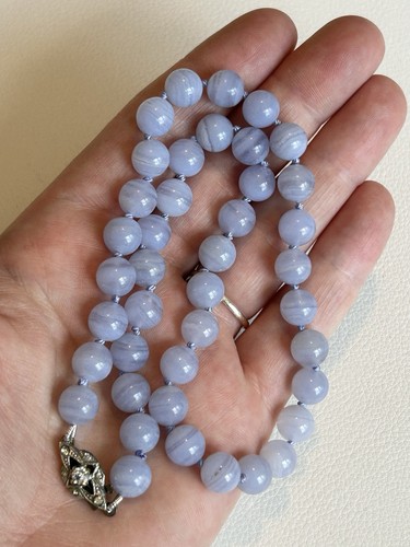 Vintage blue lace - vintage, beaded