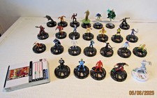 Marvel X Men DC Heroclix Figure Bundle 26 Mini Figures & 49 Cards (BX8)