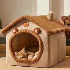 Pet Cat Kitten Dog Beds Igloo Fleece Bed Pyramid Cozy Washable Warm House Cave