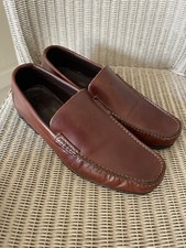 Mens Marks & Spencer Collezione Brown Leather Shoes Loafers Slip-On Size UK 8.