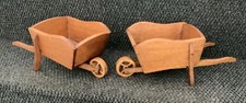Pair Of Handcrafted Wooden Decorative WheelBarrows Bowl or planter 