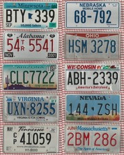 JOB LOT SET OF 10 ROUGH CONDITION AMERICAN LICENSE NUMBER PLATES lot 644S3