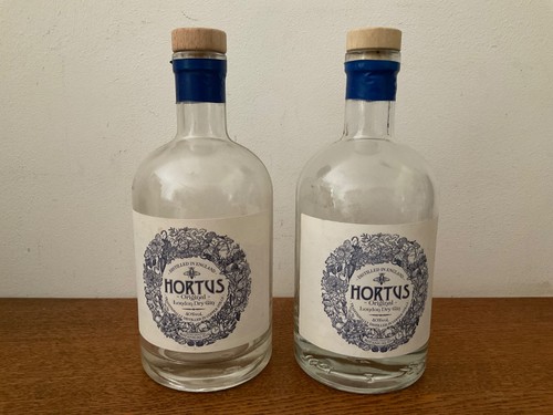 Hortus empty gin bottles - gin,