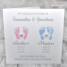 Personalised New Baby Twins