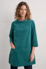 Seasalt Women's Regular Sail By The Stars Needlecord Tunic Dark Wreckage