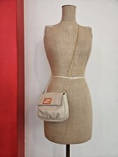 Vintage FENDI Crossbody Bag Beige Gold Hardware