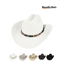 Western Cattleman Cowboy Hat by Gladwin Bond –Wool Felt Wide Brim Fedora Sun Hat