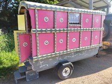   Childs pink bespoke playhouse garden Wagon  unicorn design  wood 