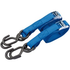 RATCHETING TIE DOWN STRAPS 125KG 2 PIECE 2.5M X 25MM DRAPER 60962