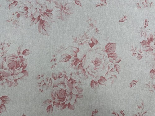 Faded roses fabric linen - faded,