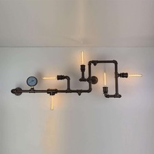 NEW Industrial Steampunk Wall Lamp Retro Wall Light Rustic Vintage Pipe Light BL