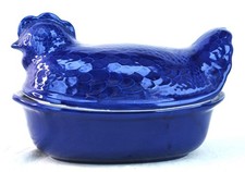 Big Blue Chicken Ceramic Roaster/Server by Taylor & Ng, 31cm Long