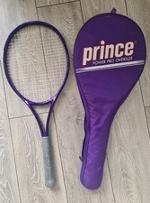 Prince Graphite Power Pro Oversize Tennis Racket Purple Vintage 1990 Inc Cover