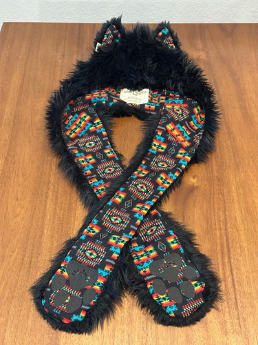 Spirithoods black wolf faux - wolf,