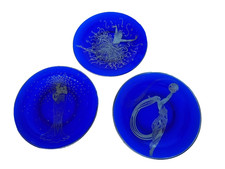 Vintage Erte Set of 3 Cobalt