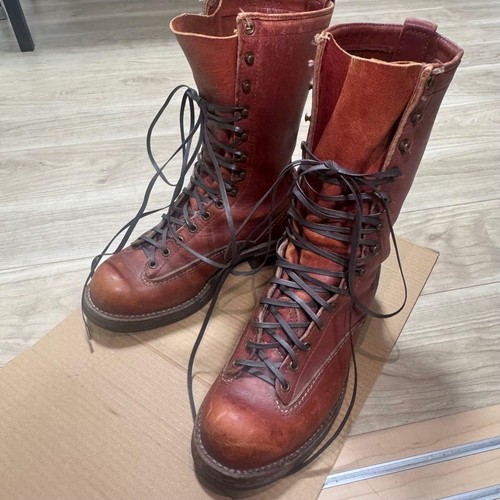 Lace leather boots brown - lace-up,