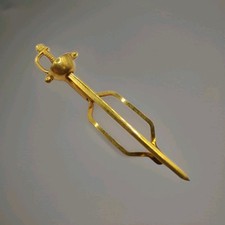 Vintage Sophos English Made Gold Plated & Sword Tie Bar Clip - Fencing épée