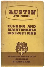 Austin A70 Hereford 1950-54 UK Market Owner's Handbook Saloon Countryman Pick-Up