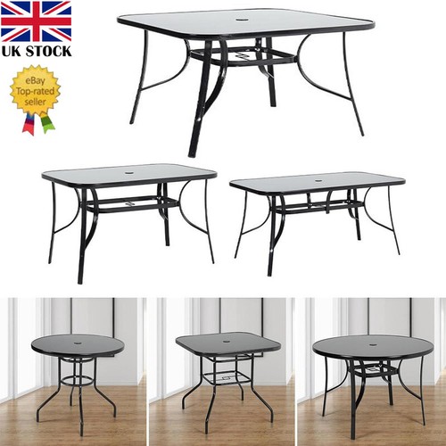 Black garden patio table glass - garden,