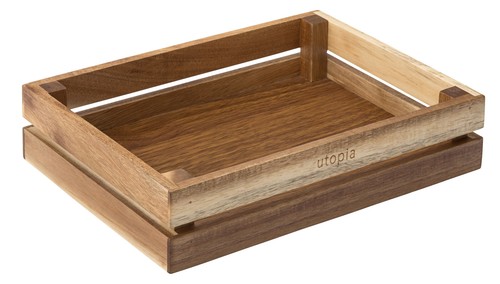 Crate tan acacia wooden - acacia,