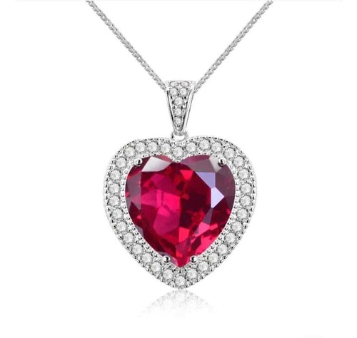 Sterling silver ruby heart - sterling,