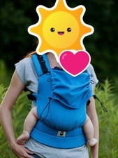 Little Frog Ergonomic Baby Carrier Adjustable 0-24 months, Woven Wrap, Turquoise