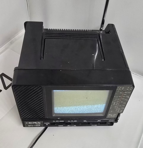 Vtg crown mtv t45r portable - crown, tv