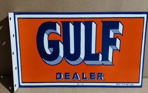 Gulf dealer porcelain - dealer, enamel