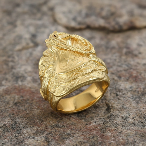 Heavy gold saddle ring - heavy,