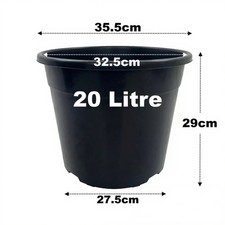 Litre black plant pots - black,