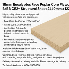 18mm Hardwood Plywood 2440 x