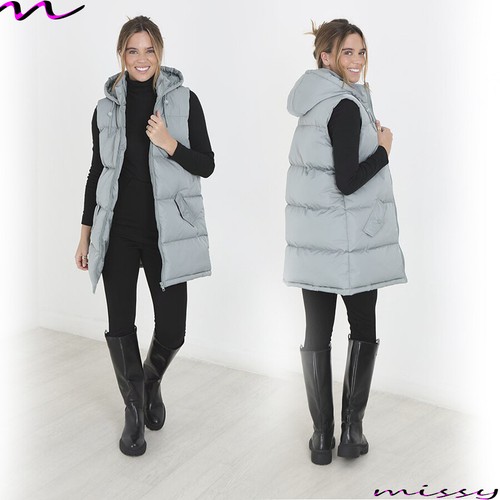 New long hooded gilet - long,