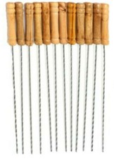 Large Barbecue Skewers Flat Extra Wide Kebab Shish BBQ Heavy Duty Strong Grill