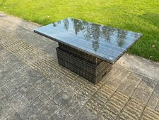 Rattan Rising Adjustable Rising Dining Or Coffee Table Outdoor Garden Furniture