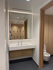 chrome metal framed back lit