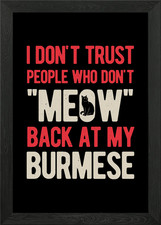 Burmese Cat Funny Framed Wall