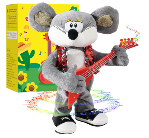Interactive plush mouse guitar - plush,