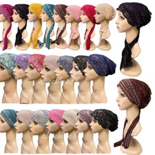 Ladies Muslim Hijab Lace Flower Underscarf Inner Cap Chemo Bonnet Hat Headwear