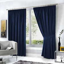 Blackout Pencil Pleat Curtain Insulated Thermal Short Window Bedroom Curtains