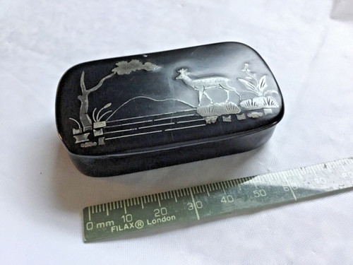 Small antique wooden lacquered