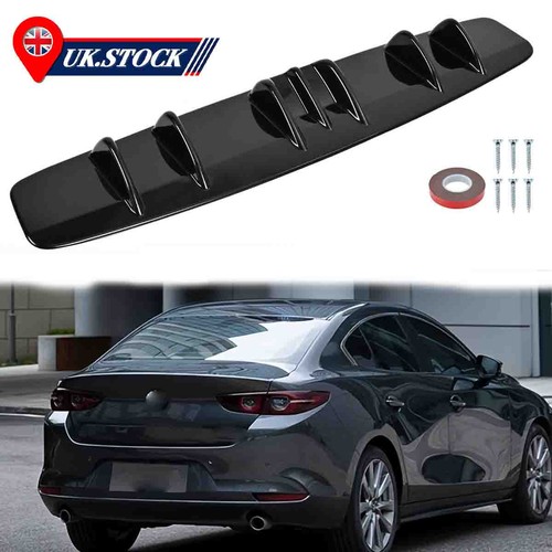 Glossy black rear diffuser - black,