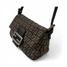 Fendi Zucchino Mamma Baguette mini canvas shoulder bag