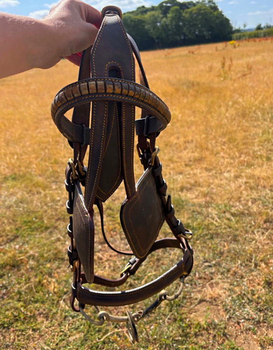 Brown leather driving harness - brown,