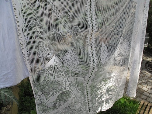 70s vintage white net - white,