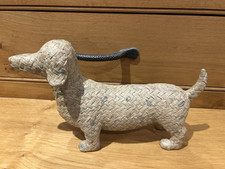 Weave Effect Sausage Dog Made Of Resin Type Material 