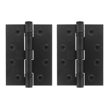 BLACK Internal Door Hinge PAIR 4 inch 102mm Ball Race Fire Door WITH SCREWS