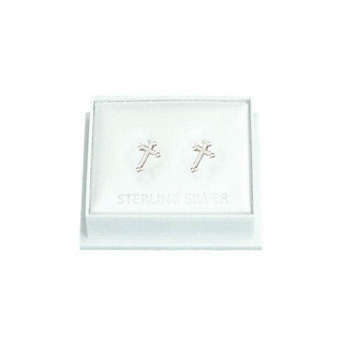 Sterling silver cross earrings - cross,
