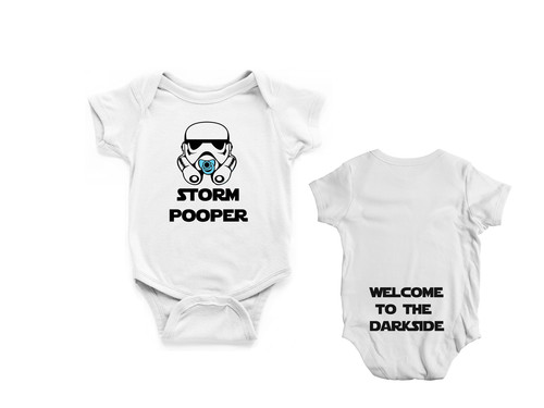 Storm pooper baby bodysuit - storm,